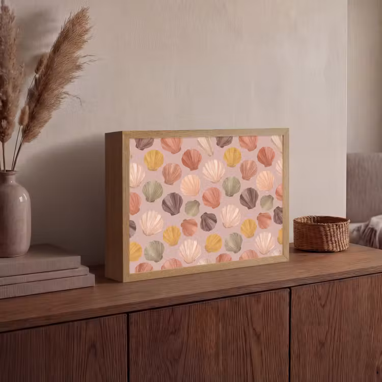Lightbox - Wandlamp - Schelp - Patroon - Zee - Aquarel - Aardetinten — 4