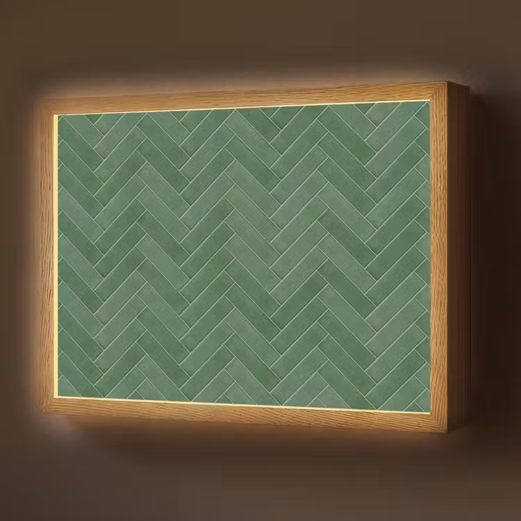 Lightbox - Wandlamp - Visgraat - Wandtegel - Bosgroen — 1