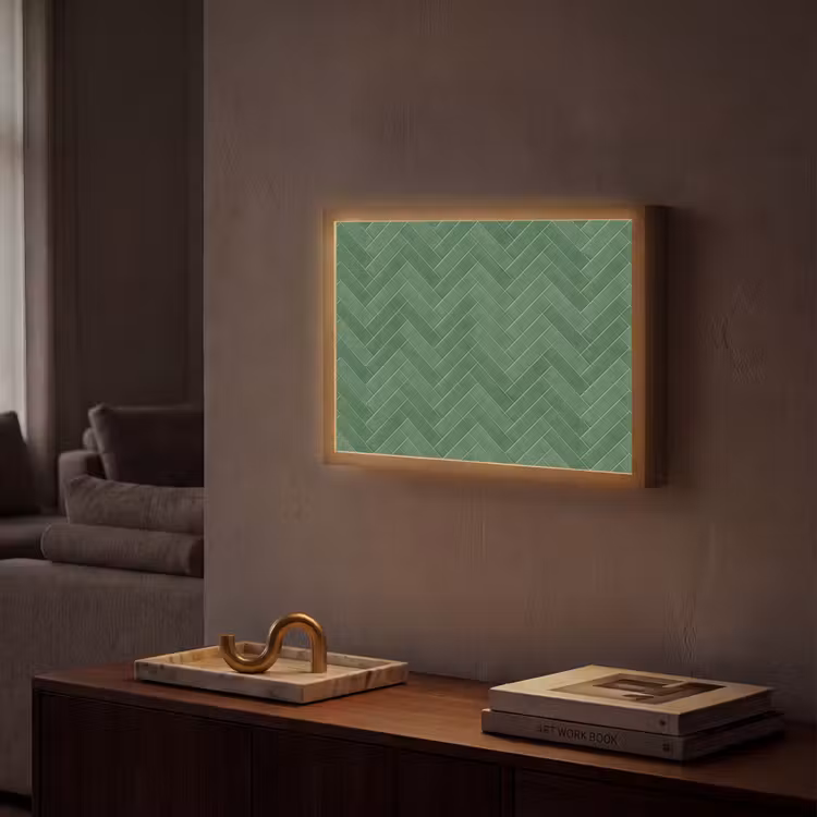 Lightbox - Wandlamp - Visgraat - Wandtegel - Bosgroen — 2