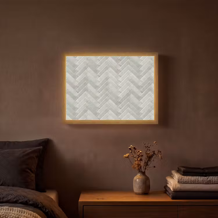 Lightbox - Wandlamp - Visgraat - Wandtegel - Grijs — 3