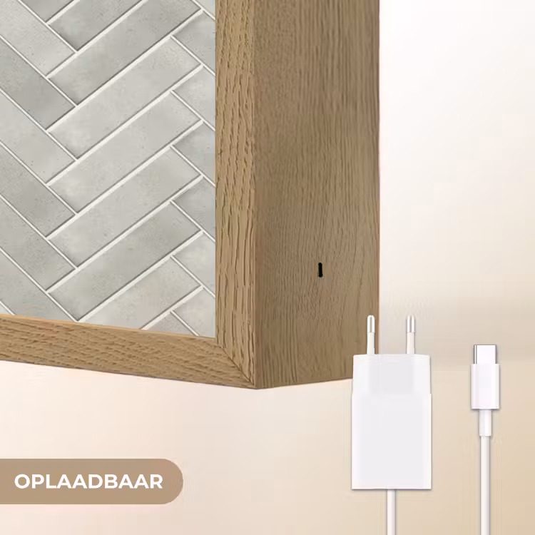 Lightbox - Wandlamp - Visgraat - Wandtegel - Grijs — 7