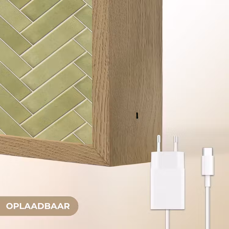 Lightbox - Wandlamp - Visgraat - Wandtegel - Olijfgroen — 7