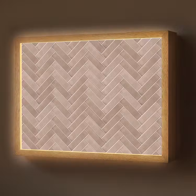Lightbox - Wandlamp - Visgraat - Wandtegel - Oudroze - Terracotta — 1