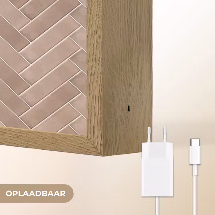 Lightbox - Wandlamp - Visgraat - Wandtegel - Oudroze - Terracotta — 7