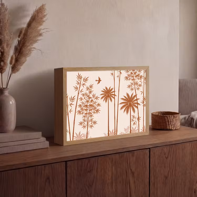 Lightbox - Wandlamp - Vogel - Boom - Tropisch - Minimalistisch - Bruin — 4