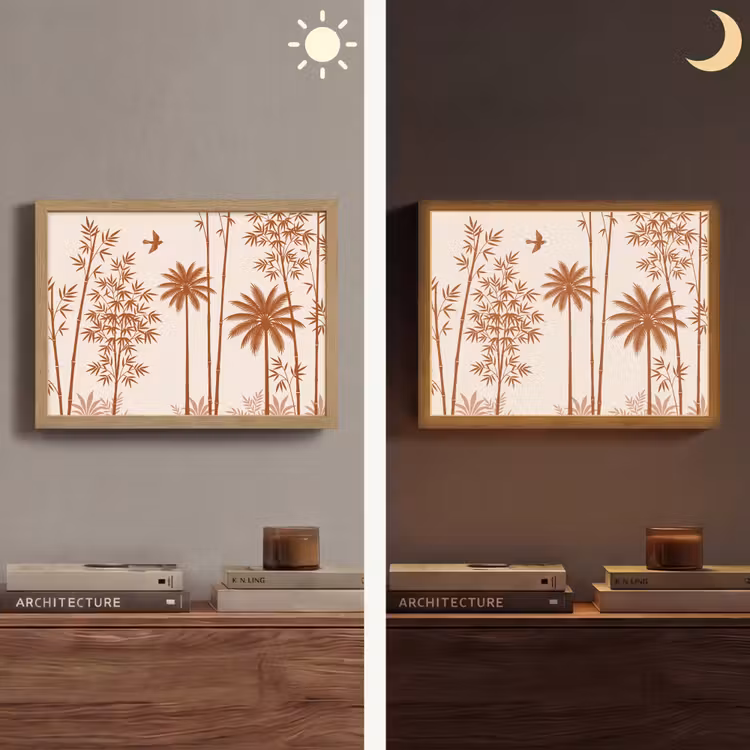Lightbox - Wandlamp - Vogel - Boom - Tropisch - Minimalistisch - Bruin — 6