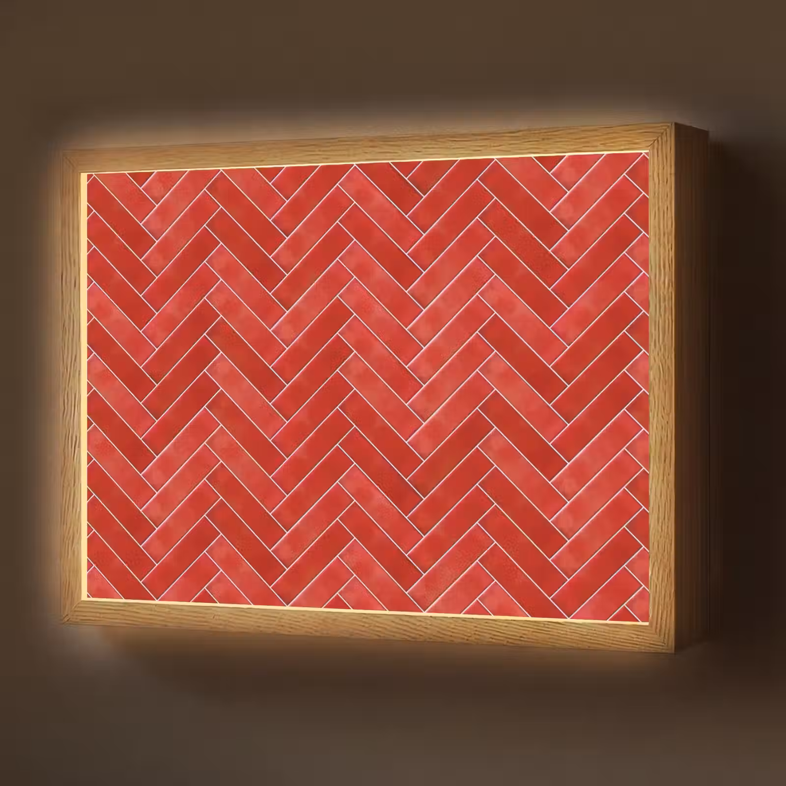 Lightbox - Wandlamp - Visgraat - Tegel - Rood — 1