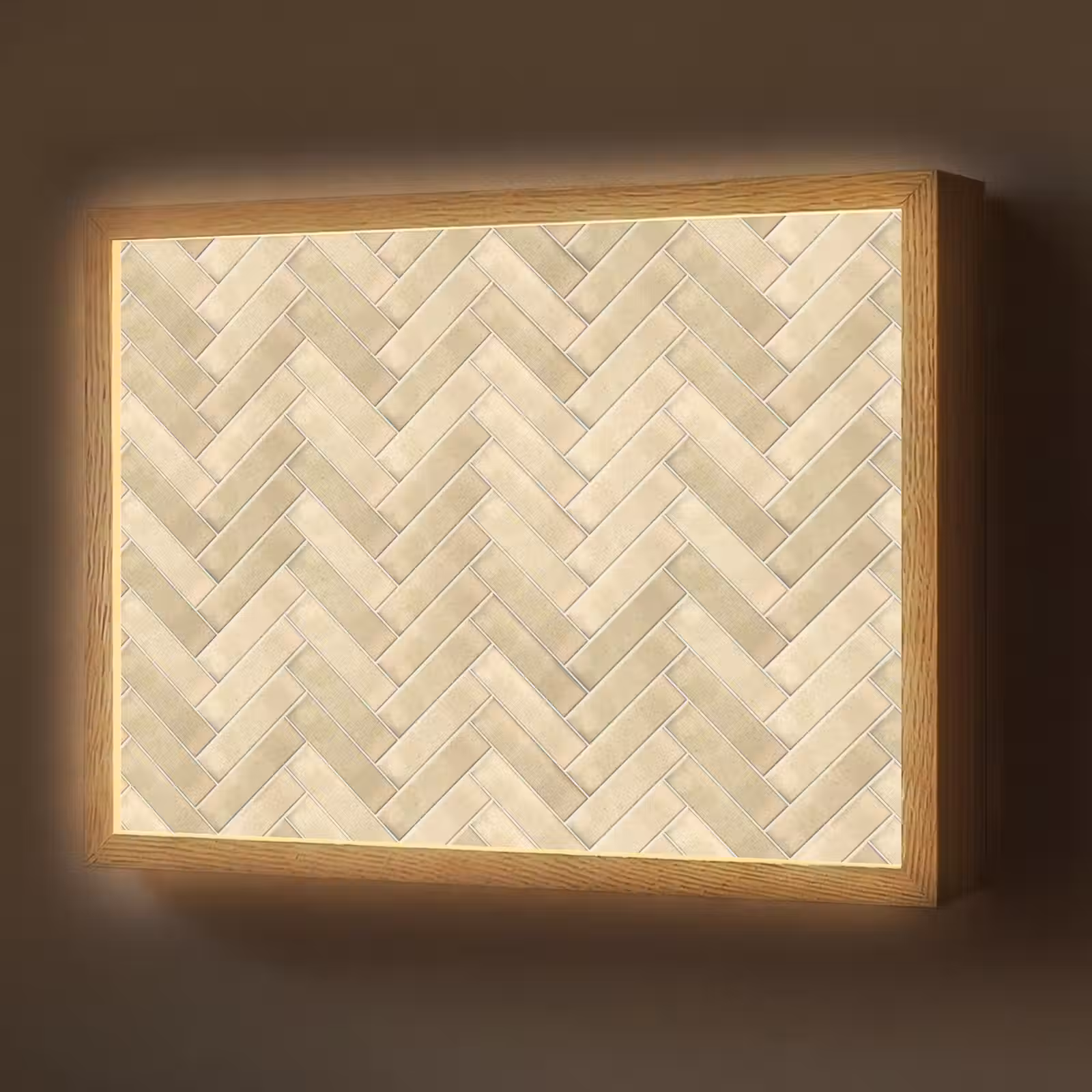 Lightbox - Wandlamp - Visgraat - Tegel - Zand — 1