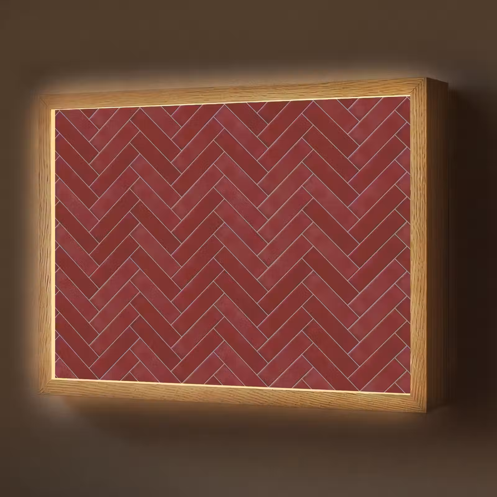 Lightbox - Wandlamp - Visgraat - Wandtegel - Bordeaux - Rood — 1