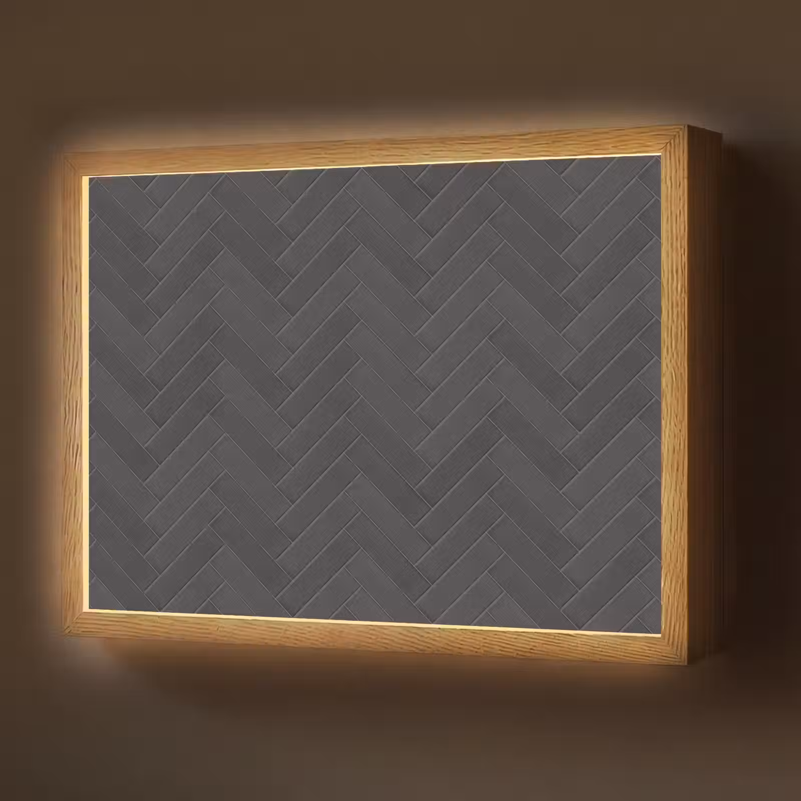 Lightbox - Wandlamp - Visgraat - Wandtegel - Donkergrijs — 1