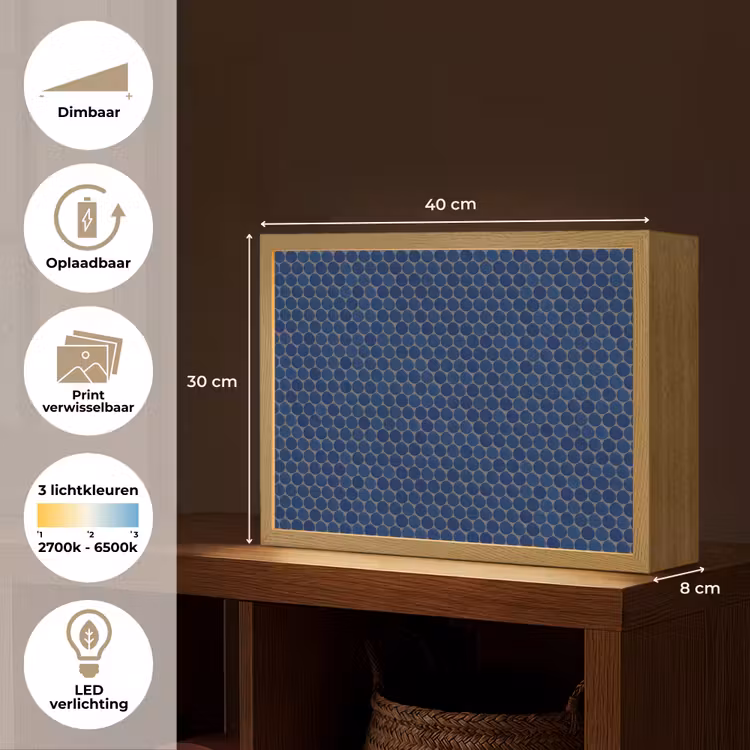 Lightbox - Wandlamp - Penny - Mozaïek - Donkerblauw — 10