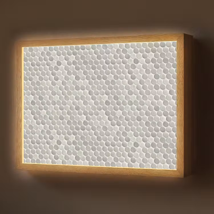 Lightbox - Wandlamp - Penny - Mozaïek - Lichtgrijs — 1