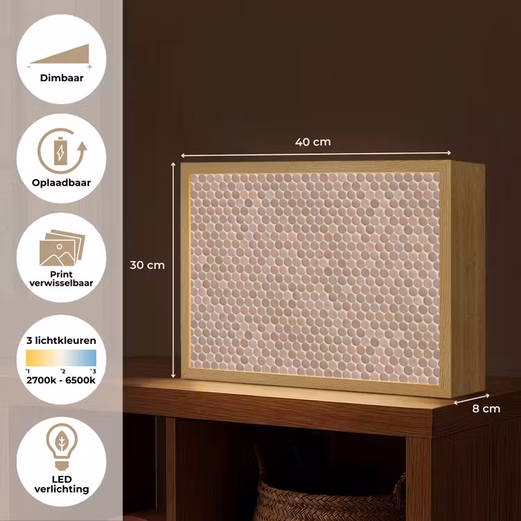 Lightbox - Wandlamp - Penny - Mozaïek - Oudroze - Terracotta — 10