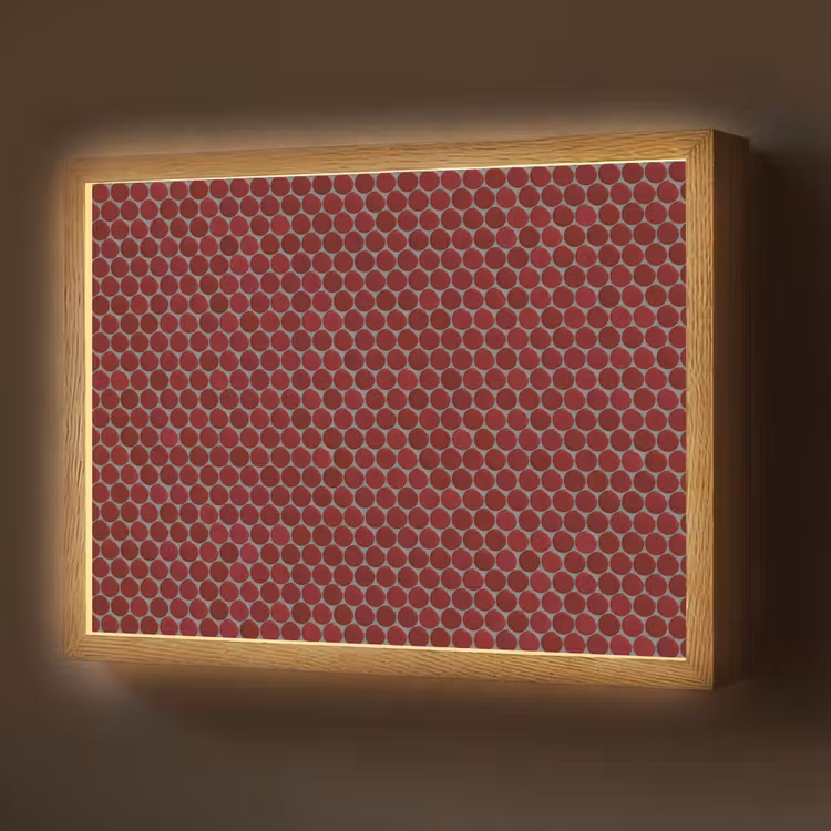 Lightbox - Wandlamp - Penny - Mozaïek - Rond - Rood — 1