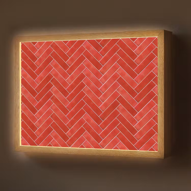 Lightbox - Wandlamp - Visgraat - Tegel - Rood — 1