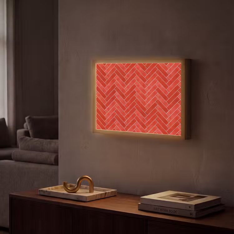 Lightbox - Wandlamp - Visgraat - Tegel - Rood — 2