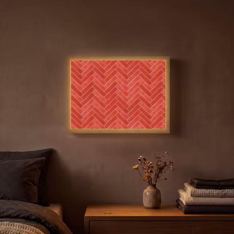 Lightbox - Wandlamp - Visgraat - Tegel - Rood — 3