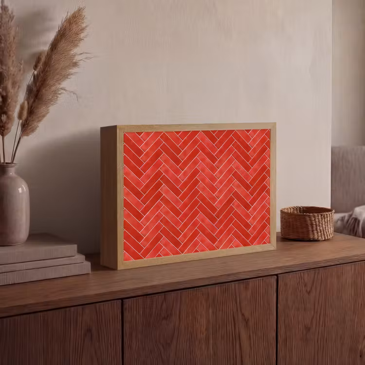 Lightbox - Wandlamp - Visgraat - Tegel - Rood — 4