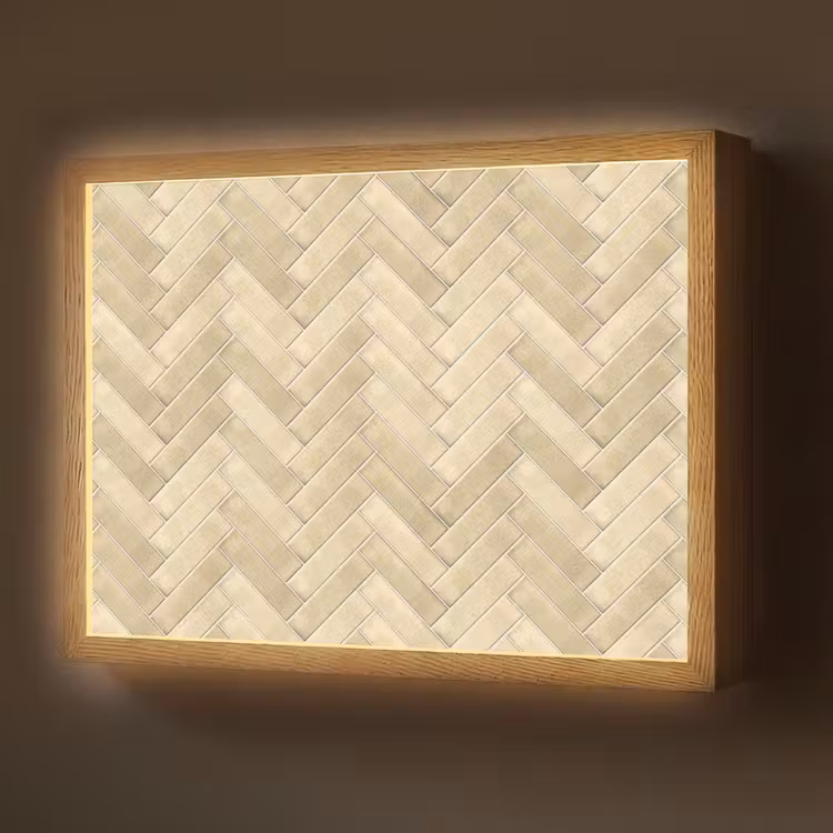 Lightbox - Wandlamp - Visgraat - Tegel - Zand — 1