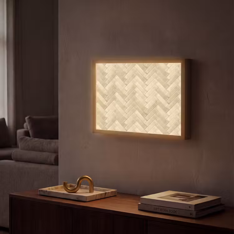 Lightbox - Wandlamp - Visgraat - Tegel - Zand — 2