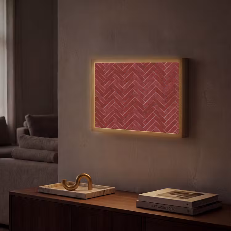 Lightbox - Wandlamp - Visgraat - Wandtegel - Bordeaux - Rood — 2