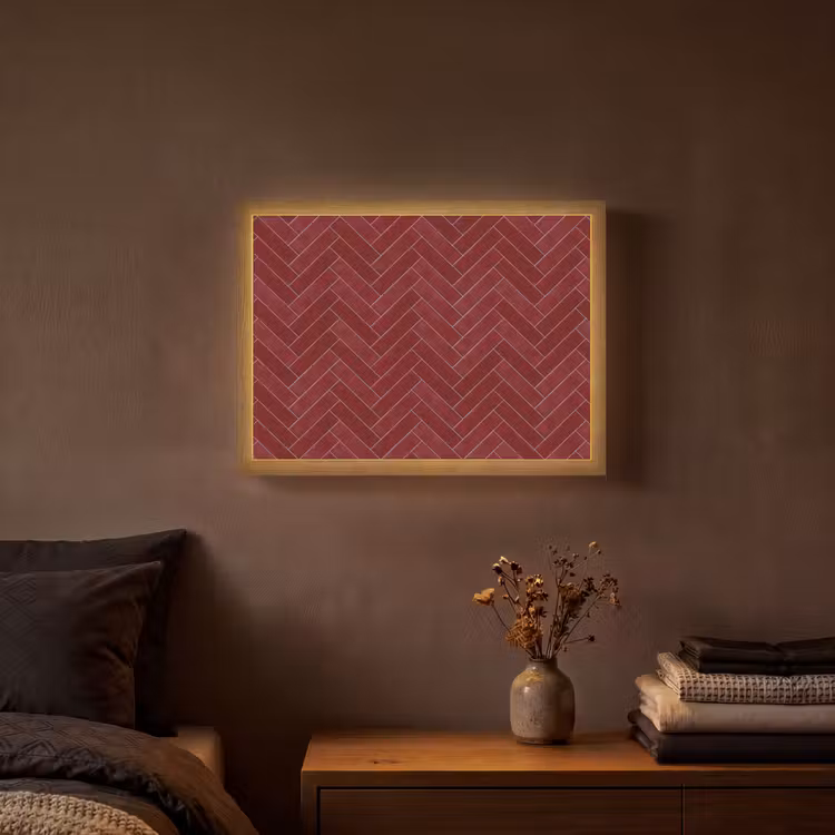 Lightbox - Wandlamp - Visgraat - Wandtegel - Bordeaux - Rood — 3