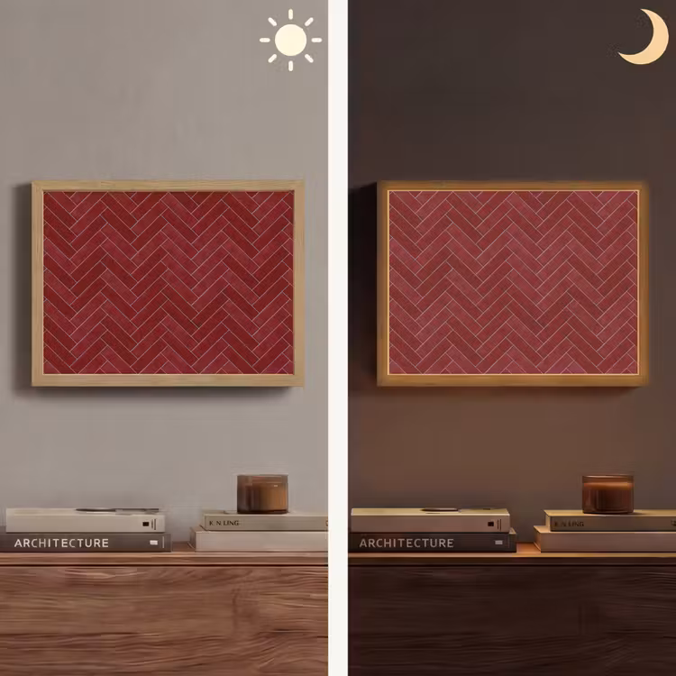 Lightbox - Wandlamp - Visgraat - Wandtegel - Bordeaux - Rood — 6