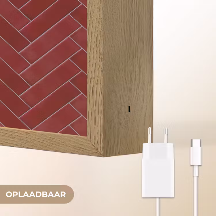 Lightbox - Wandlamp - Visgraat - Wandtegel - Bordeaux - Rood — 7