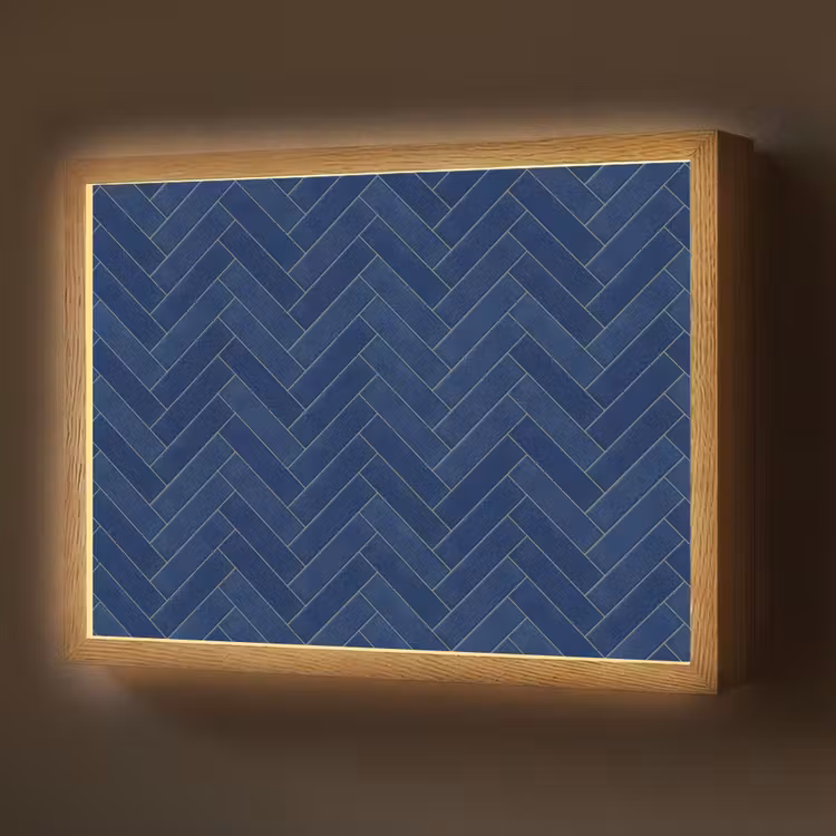 Lightbox - Wandlamp - Visgraat - Wandtegel - Donkerblauw - Navy Blue — 1