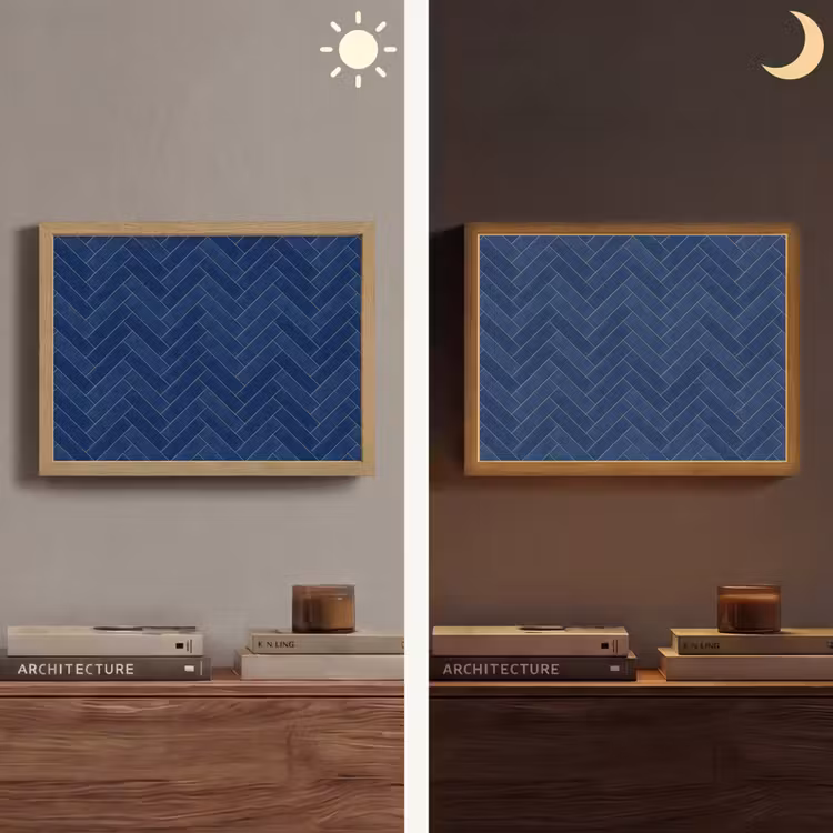 Lightbox - Wandlamp - Visgraat - Wandtegel - Donkerblauw - Navy Blue — 6