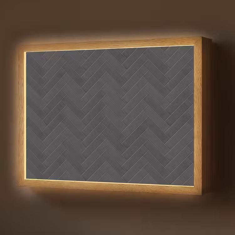 Lightbox - Wandlamp - Visgraat - Wandtegel - Donkergrijs — 1