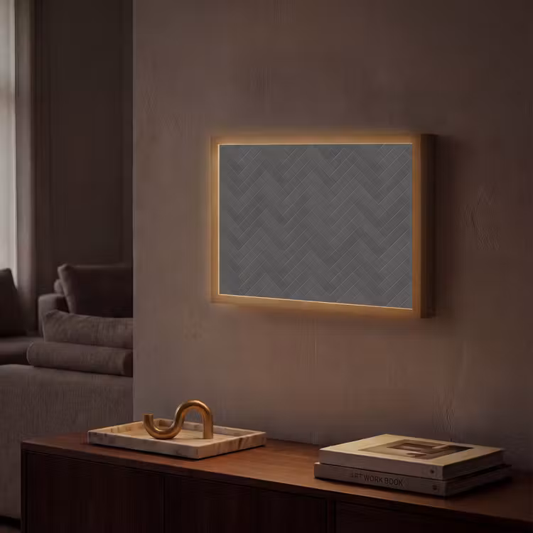 Lightbox - Wandlamp - Visgraat - Wandtegel - Donkergrijs — 2