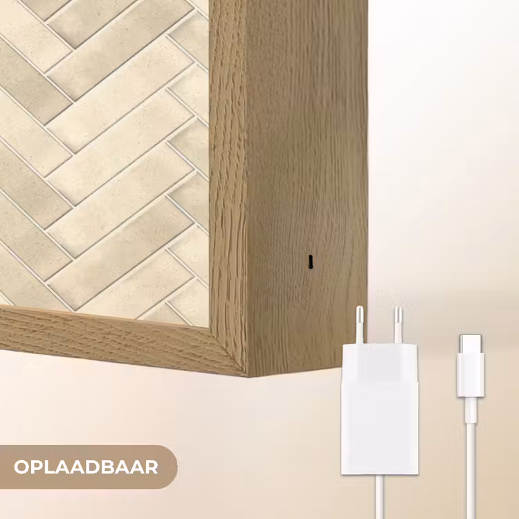 Lightbox - Wandlamp - Visgraat - Wandtegel - Licht Beige — 7