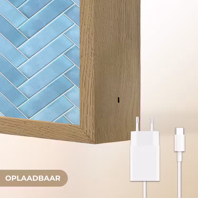 Lightbox - Wandlamp - Visgraat - Wandtegel - Lichtblauw — 7