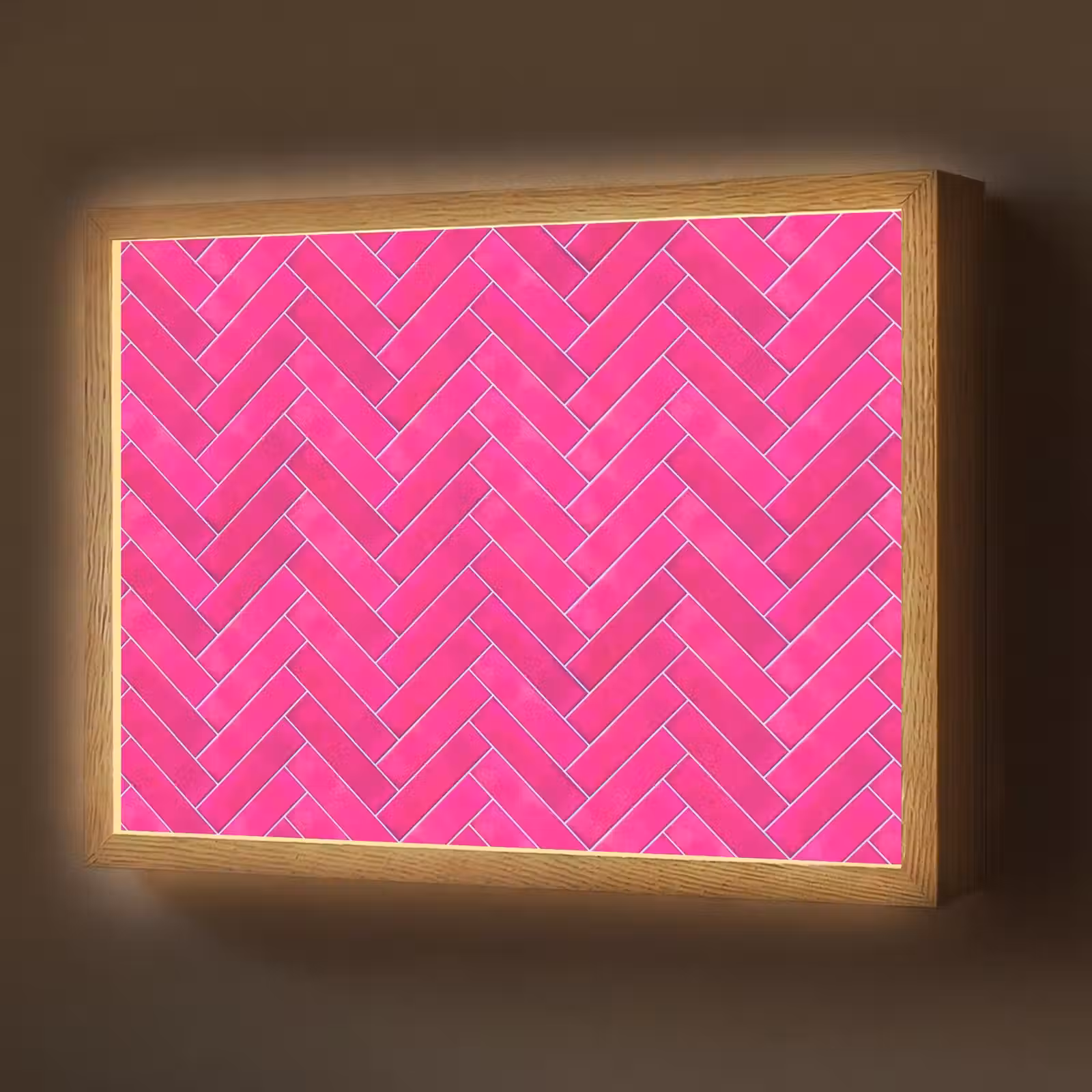Lightbox - Wandlamp - Visgraat - Wandtegel - Fuchsia - Roze — 1