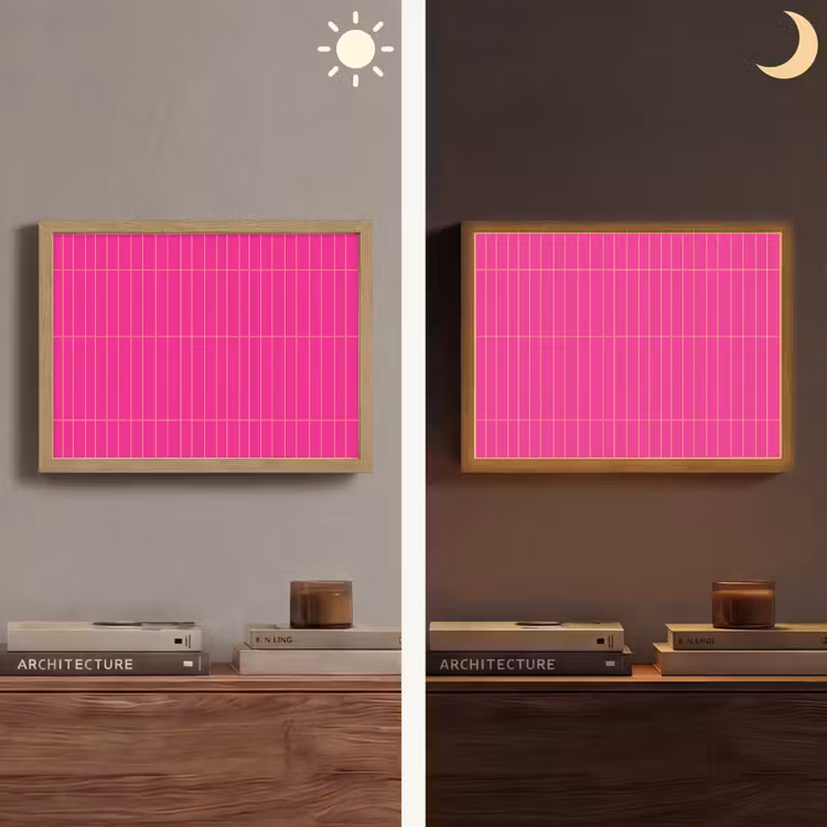 Lightbox - Wandlamp - Patroon - Tegel - Magenta - Roze — 6