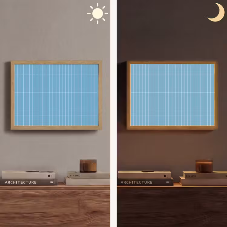 Lightbox - Wandlamp - Tegel - Langwerpig - Patroon - Blauw — 6