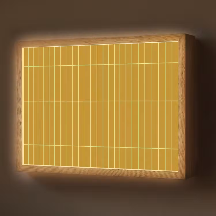 Lightbox - Wandlamp - Tegels - Verticaal - Mosterdgeel — 1