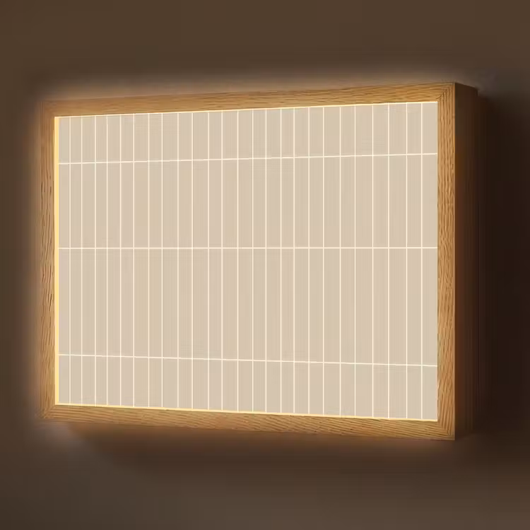 Lightbox - Wandlamp - Verticaal - Wandtegel - Crème - Beige — 1