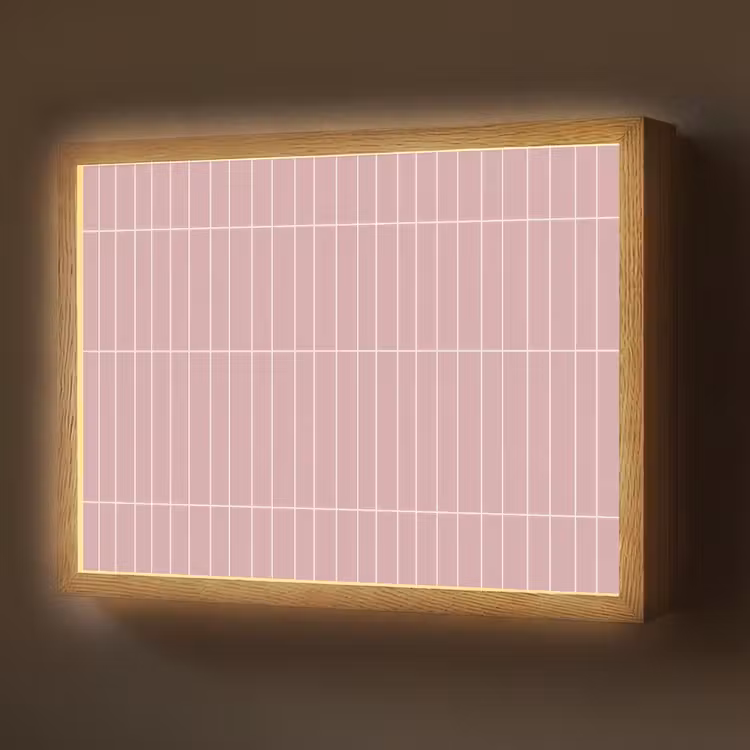 Lightbox - Wandlamp - Verticaal - Wandtegel - Lichtroze — 1