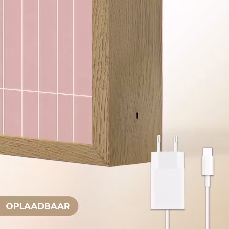 Lightbox - Wandlamp - Verticaal - Wandtegel - Lichtroze — 7