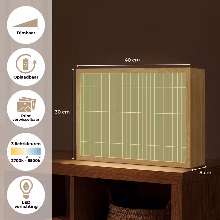 Lightbox - Wandlamp - Verticaal - Wandtegel - Olijfgroen — 10