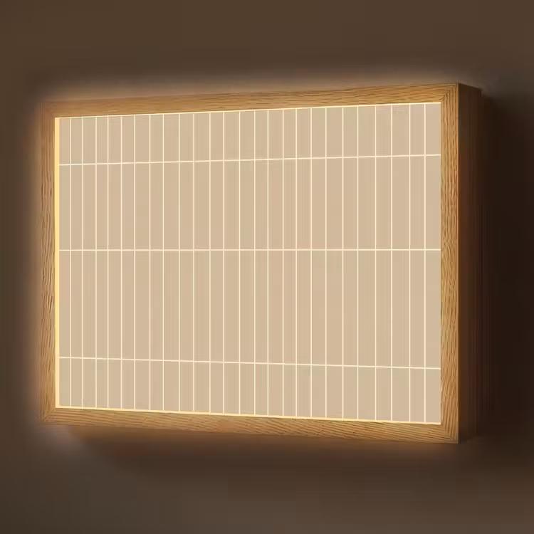 Lightbox - Wandlamp - Verticaal - Wandtegel - Zand - Beige — 1