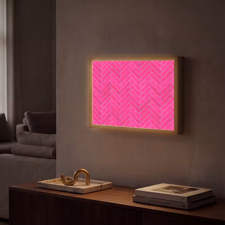 Lightbox - Wandlamp - Visgraat - Wandtegel - Fuchsia - Roze — 2
