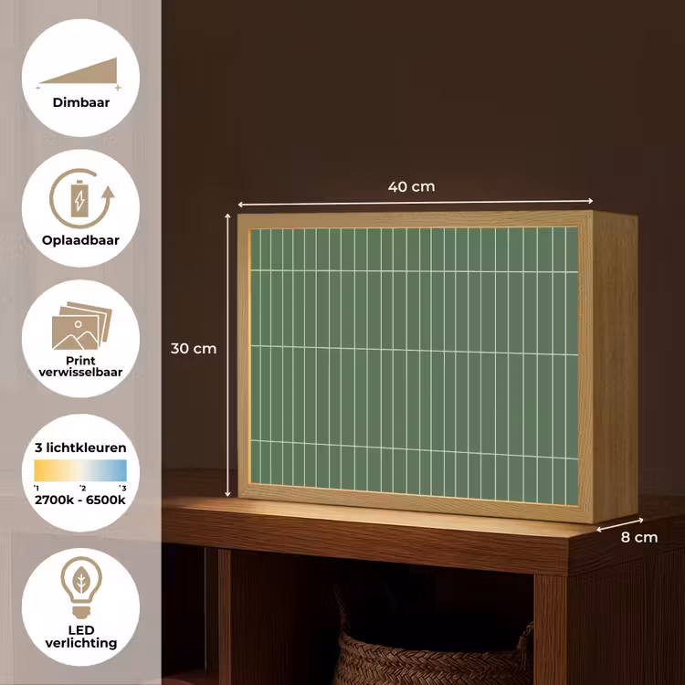 Lightbox - Wandlamp - Wandtegel - Verticaal - Donkergroen — 10