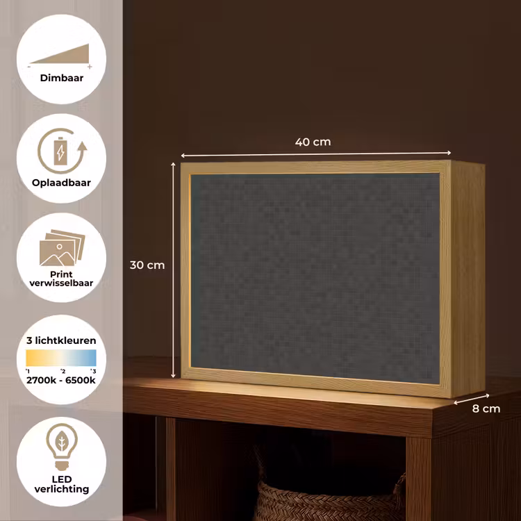 Lightbox - Wandlamp - Mozaïek - Patroon - Antraciet - Zwart — 10