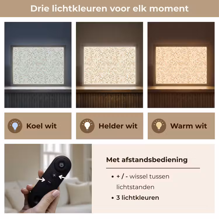 Lightbox - Wandlamp - Mozaïek - Patroon - Beige — 8