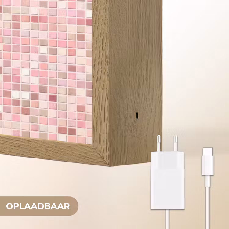 Lightbox - Wandlamp - Mozaïek - Patroon - Roze — 7