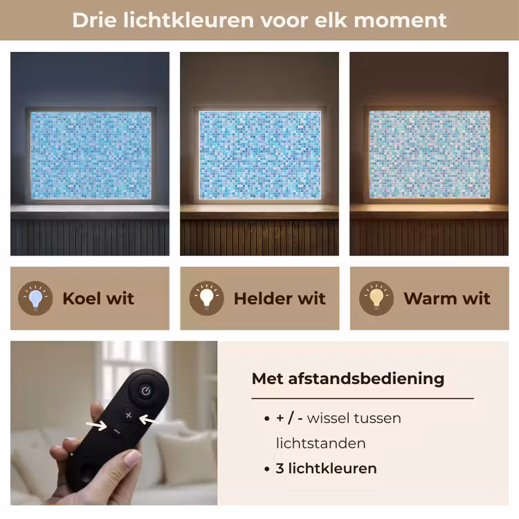 Lightbox - Wandlamp - Mozaïek - Patroon - Turquoise — 8