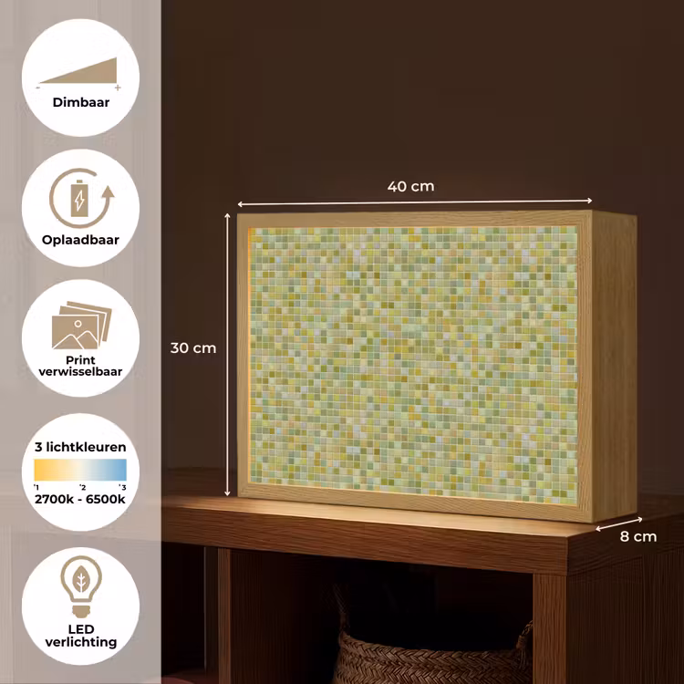 Lightbox - Wandlamp - Mozaïek - Patroon - Groen — 10
